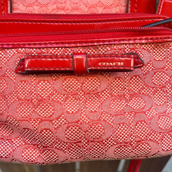 Coach Poppy in Orange Red Shoulder Bag & matching wristlet mini/micro c - Picture 11 of 11